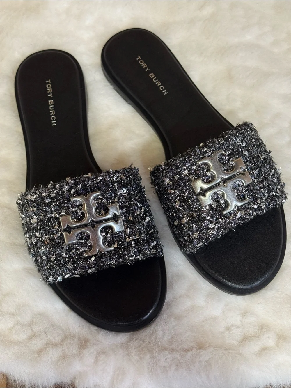 Tory Burch Sequin Slide Sandals